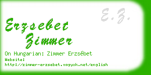 erzsebet zimmer business card